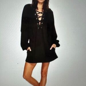 Free People Wellington lace-up oversized tunic/ Dress. NWT